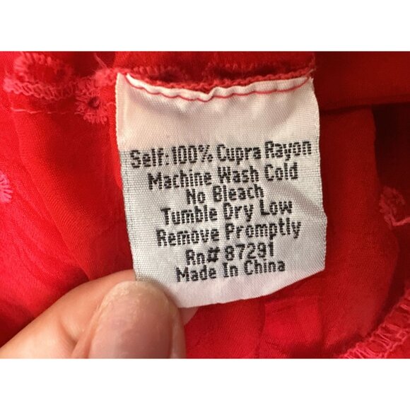 Johnny Was Red Tunic Tank w/Intricate Eyelet Design Size M - Picture 8 of 8